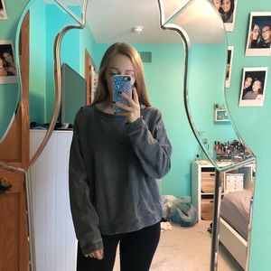 distressed grey crewneck